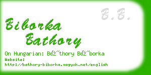 biborka bathory business card